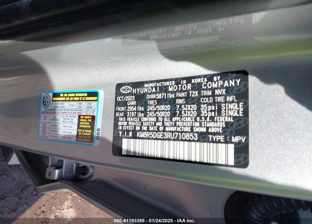 2024 HYUNDAI PALISADE LIMITED VIN: KM8R5DGE3RU710853