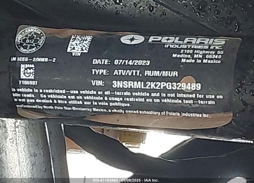 2023 POLARIS RZR PRO R 4 ULTIMATE LAUNCH EDITION VIN: 3NSRML2K2PG329489