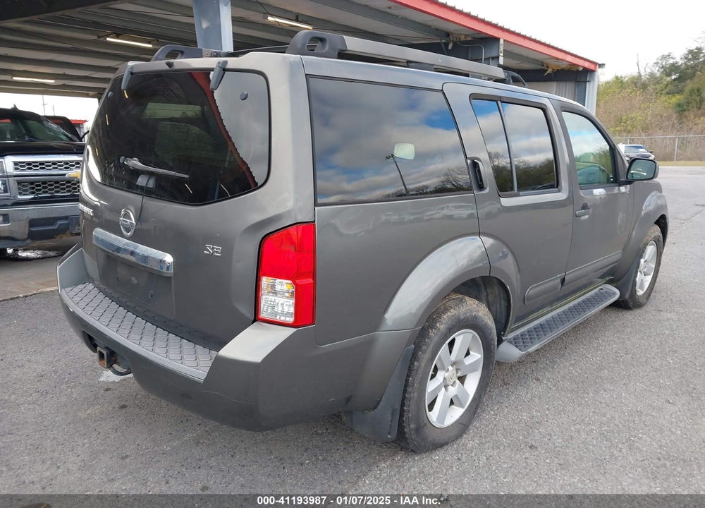 2008 NISSAN PATHFINDER SE VIN: 5N1AR18U98C631956