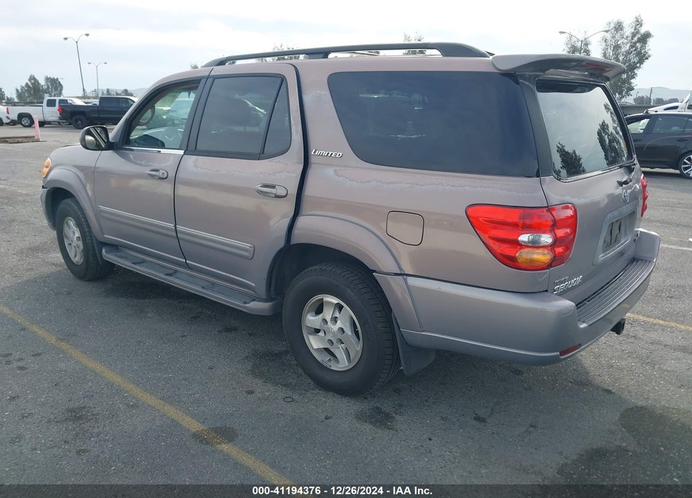 2002 TOYOTA SEQUOIA LIMITED V8 VIN: 5TDZT38A62S096410