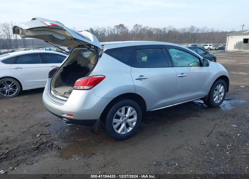 2012 NISSAN MURANO S VIN: JN8AZ1MUXCW102666
