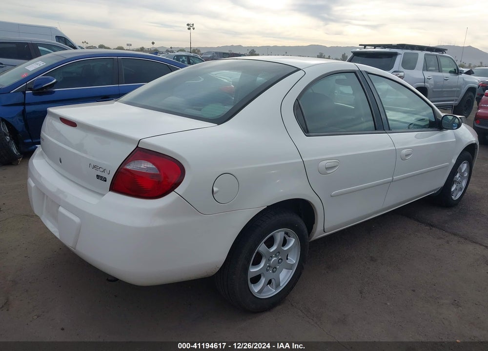 2005 DODGE NEON SXT VIN: 1B3ES56C45D160186