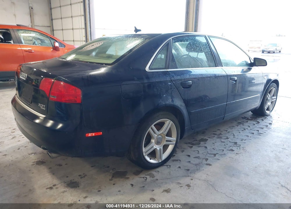 2007 AUDI A4 2.0T VIN: WAUDF98E07A112030