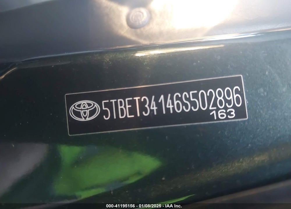 2006 TOYOTA TUNDRA SR5 V8 VIN: 5TBET34146S502896