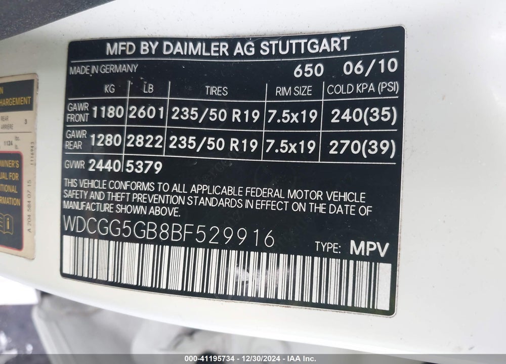2011 MERCEDES-BENZ GLK 350 VIN: WDCGG5GB8BF529916