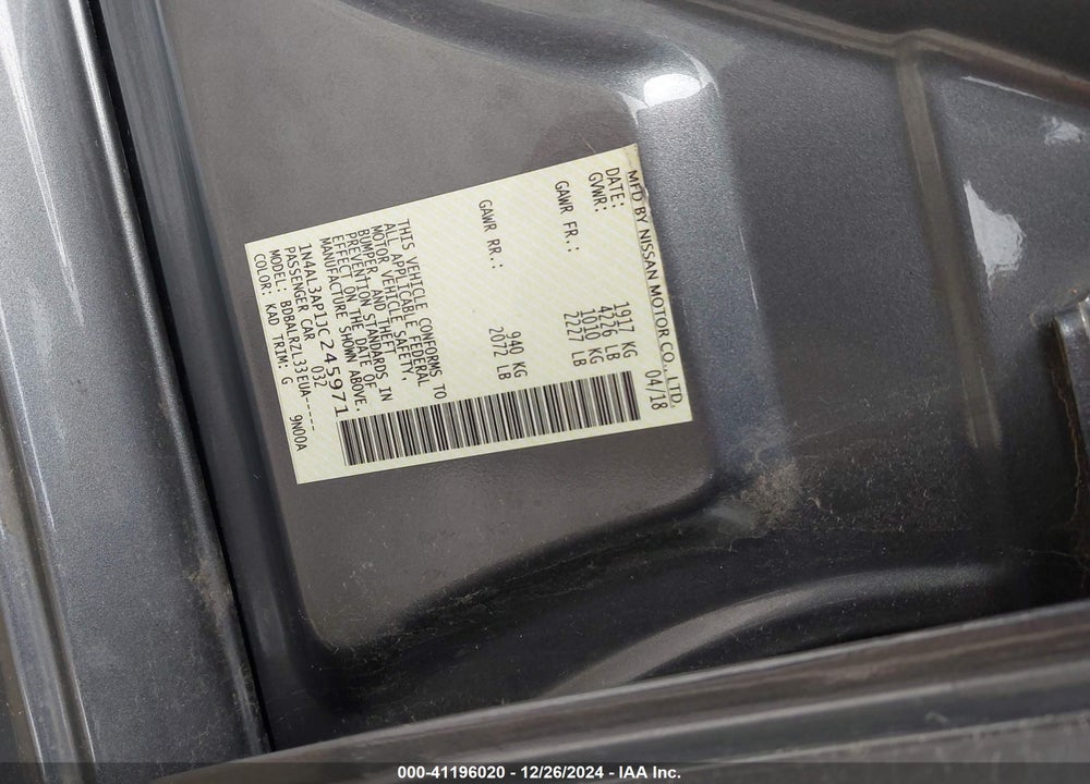 2018 NISSAN ALTIMA VIN: 1N4AL3AP1JC245971