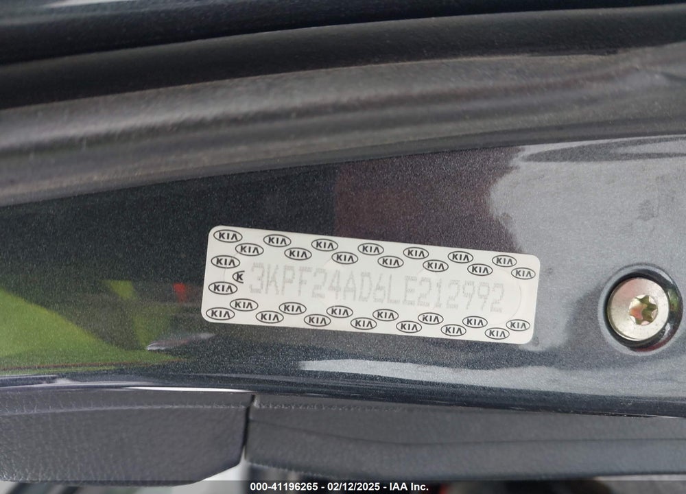 2020 KIA FORTE LXS VIN: 3KPF24AD6LE212992