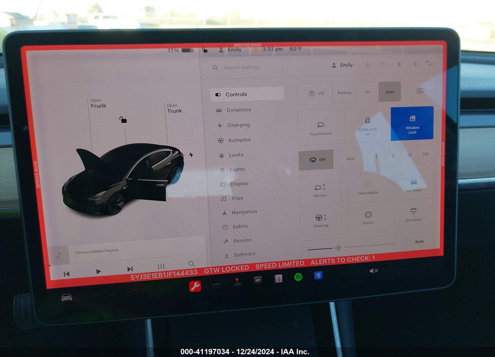 2018 TESLA MODEL 3 LONG RANGE/PERFORMANCE VIN: 5YJ3E1EB1JF144433