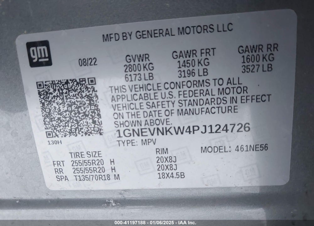 2023 CHEVROLET TRAVERSE AWD HIGH COUNTRY VIN: 1GNEVNKW4PJ124726