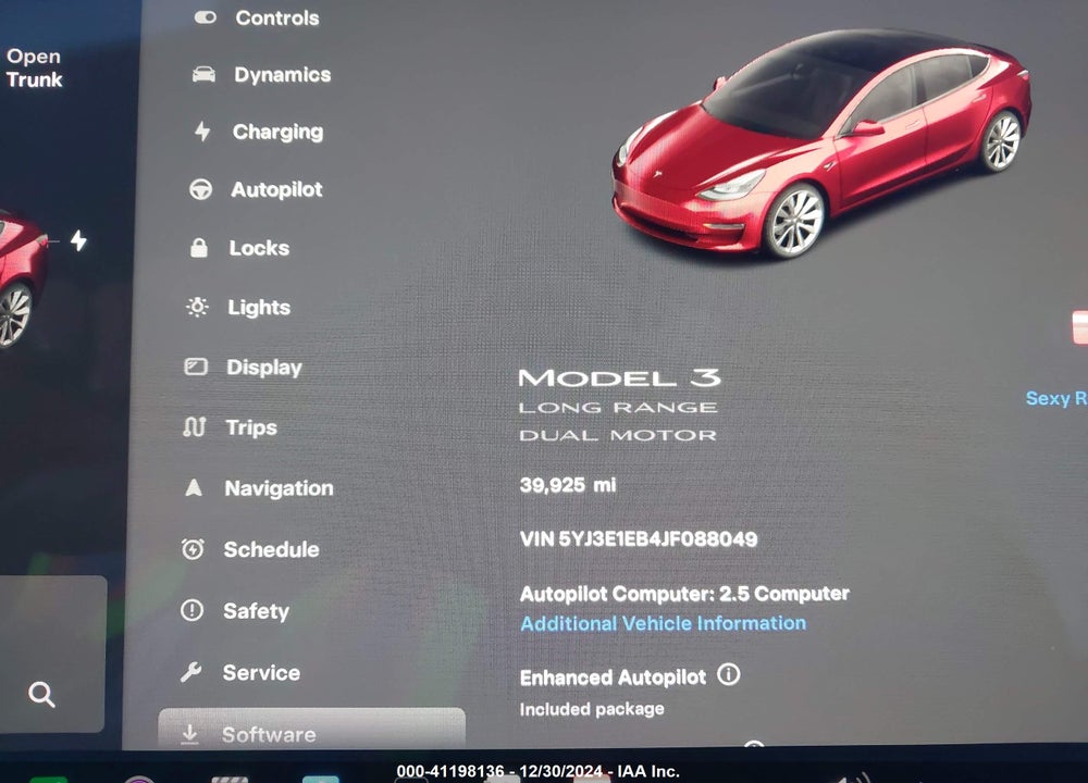 2018 TESLA MODEL 3 LONG RANGE/PERFORMANCE VIN: 5YJ3E1EB4JF088049