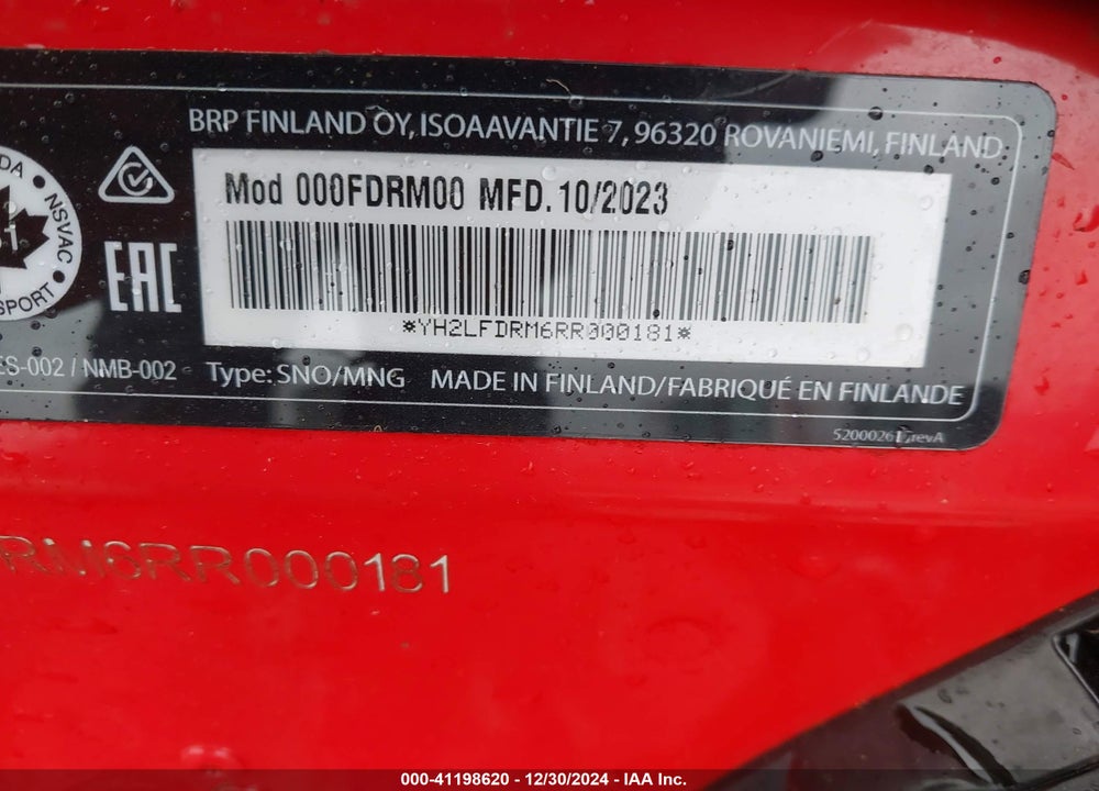 2024 LYNX RAVE RE 850 VIN: YH2LFDRM6RR000181