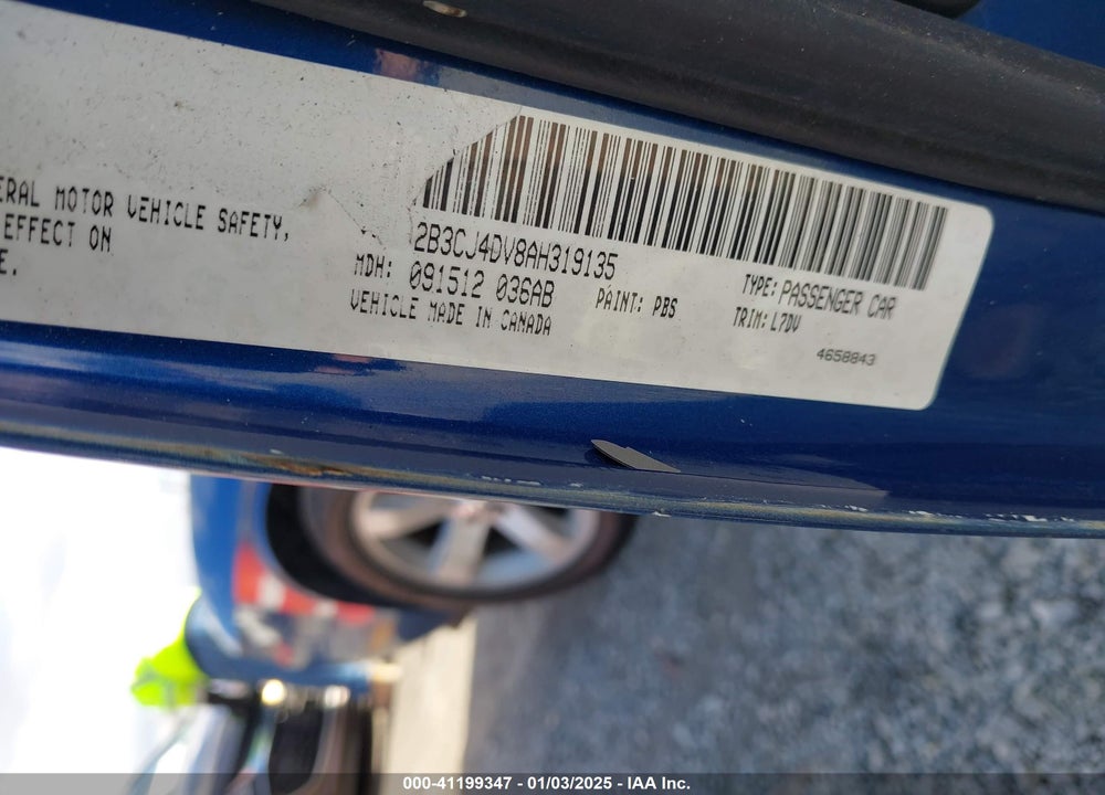 2010 DODGE CHALLENGER VIN: 2B3CJ4DV8AH319135
