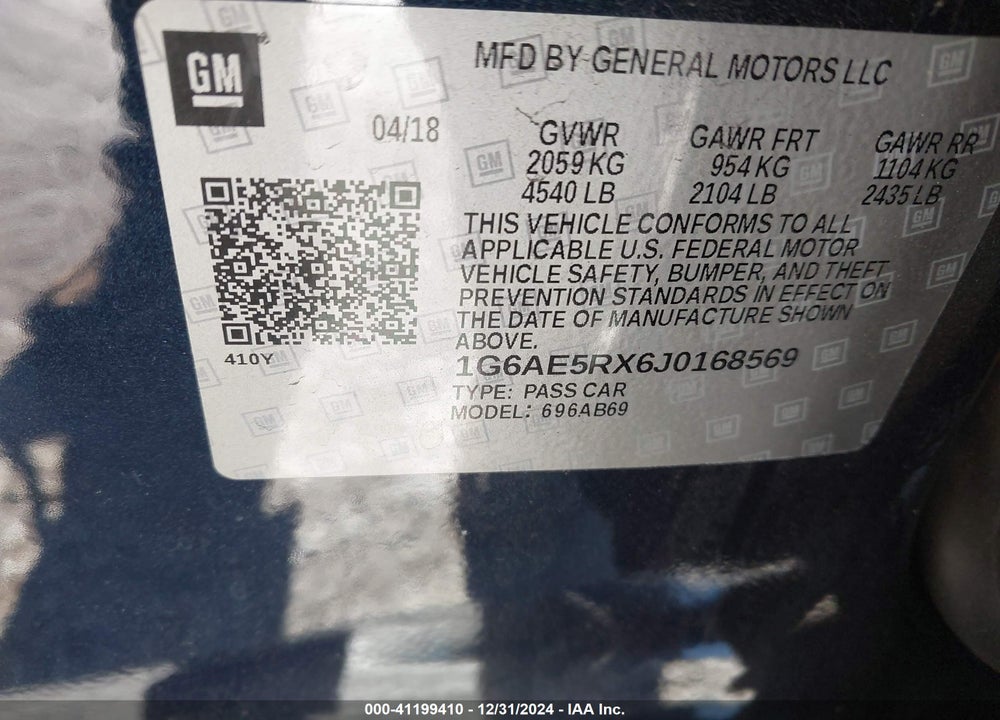 2018 CADILLAC ATS STANDARD VIN: 1G6AE5RX6J0168569