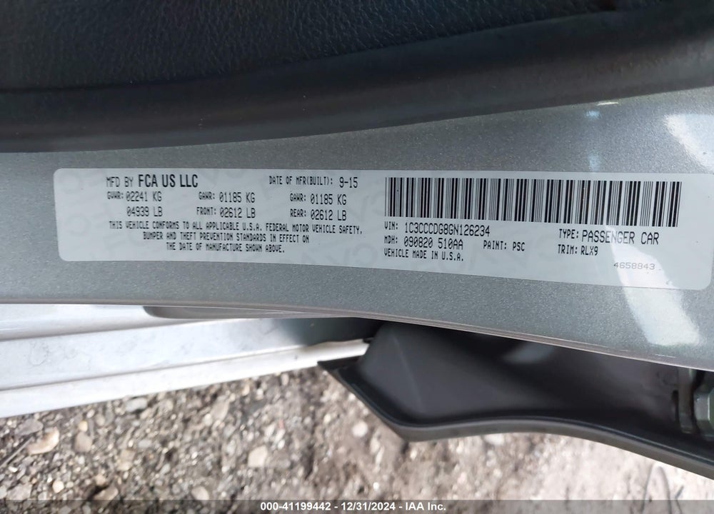 2016 CHRYSLER 200 VIN: 1C3CCCDG8GN126234