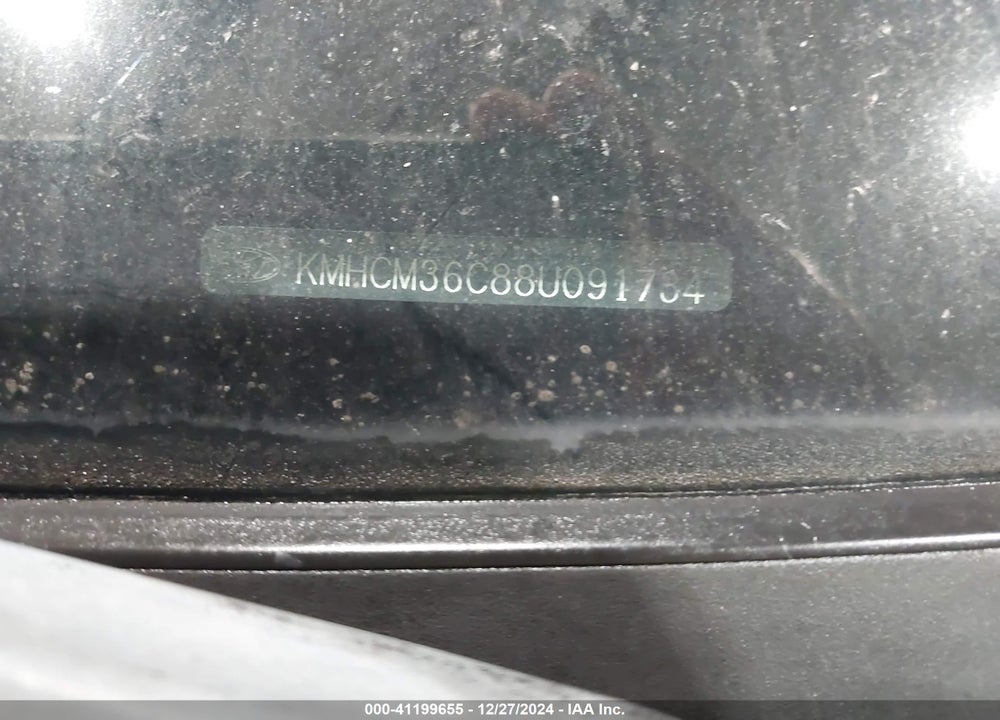 2008 HYUNDAI ACCENT GS VIN: KMHCM36C88U091734