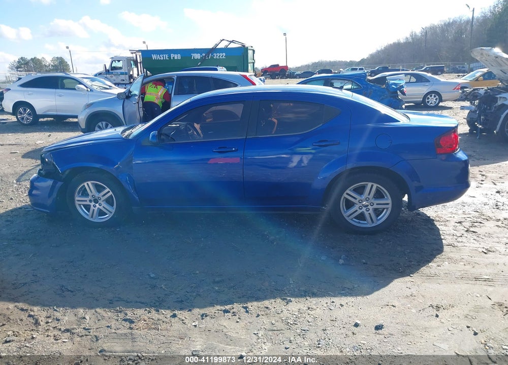 2013 DODGE AVENGER SXT VIN: 1C3CDZCB6DN581293