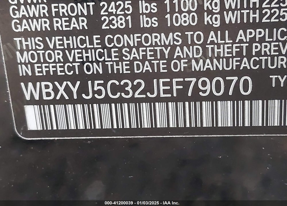 2018 BMW X2 XDRIVE28I VIN: WBXYJ5C32JEF79070