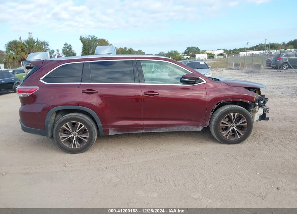 2016 TOYOTA HIGHLANDER XLE V6 VIN: 5TDJKRFH4GS350013
