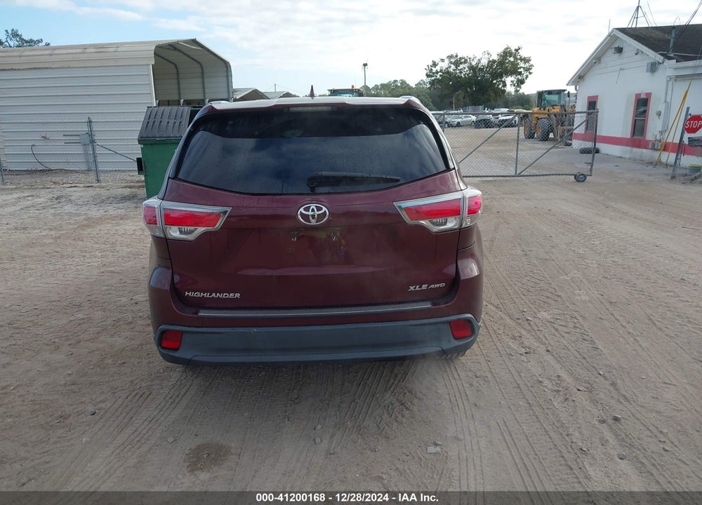 2016 TOYOTA HIGHLANDER XLE V6 VIN: 5TDJKRFH4GS350013