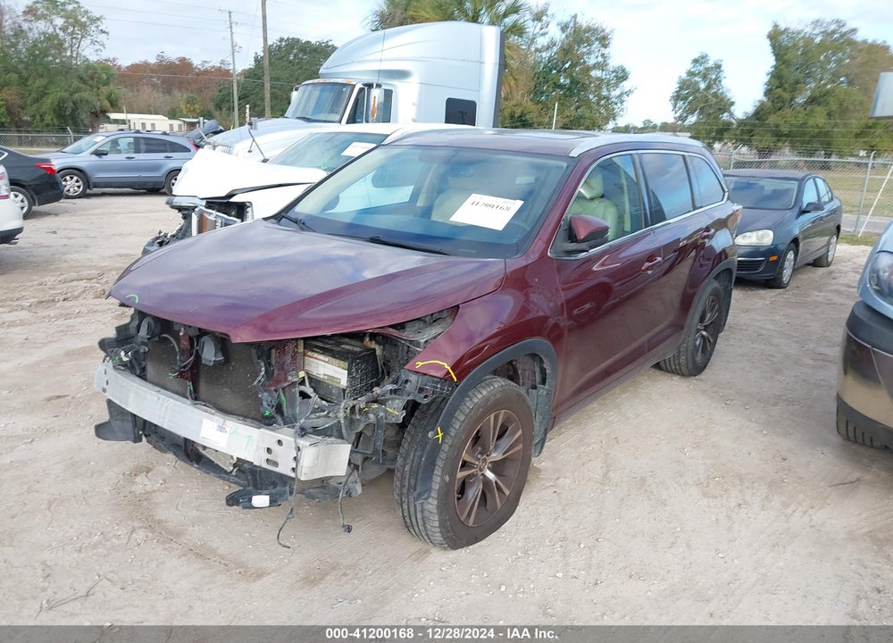 2016 TOYOTA HIGHLANDER XLE V6 VIN: 5TDJKRFH4GS350013