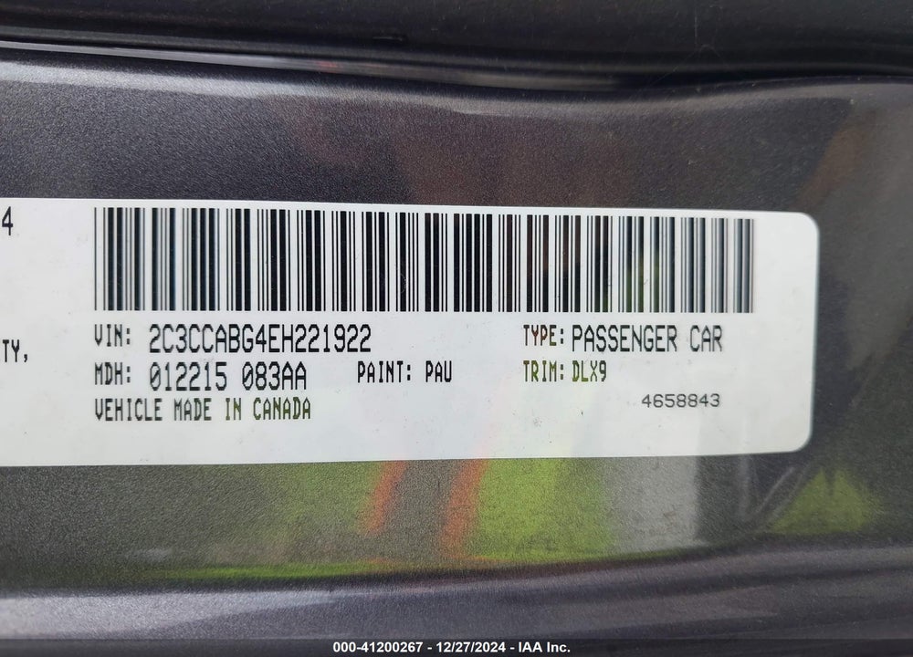 2014 CHRYSLER 300 VIN: 2C3CCABG4EH221922
