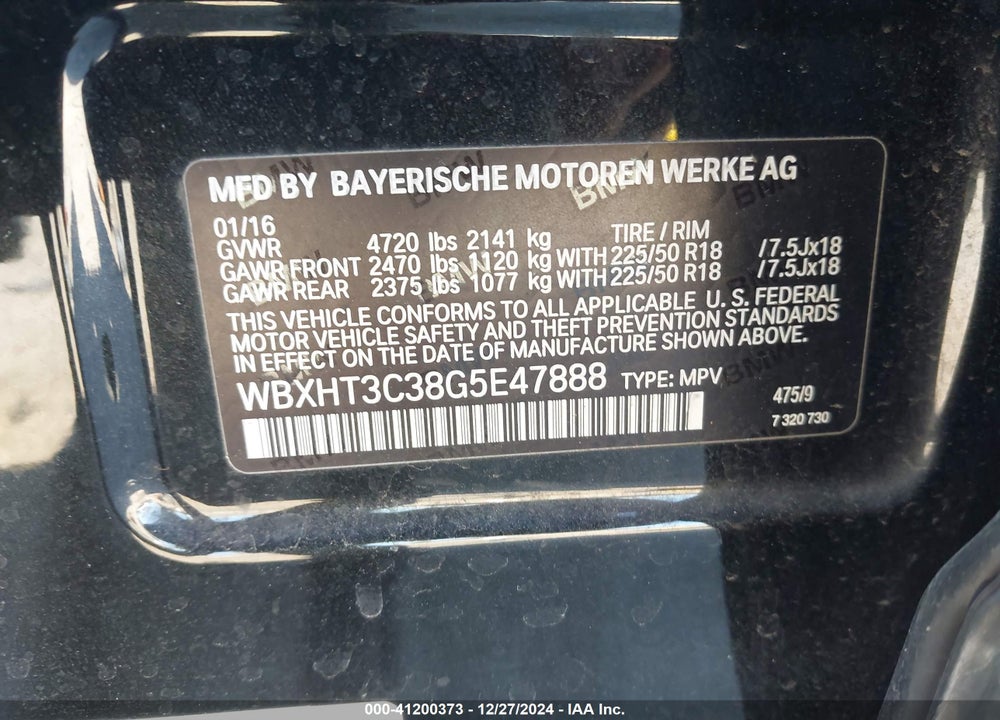 2016 BMW X1 XDRIVE28I VIN: WBXHT3C38G5E47888