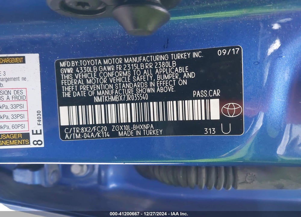 2018 TOYOTA C-HR XLE VIN: NMTKHMBX7JR035540