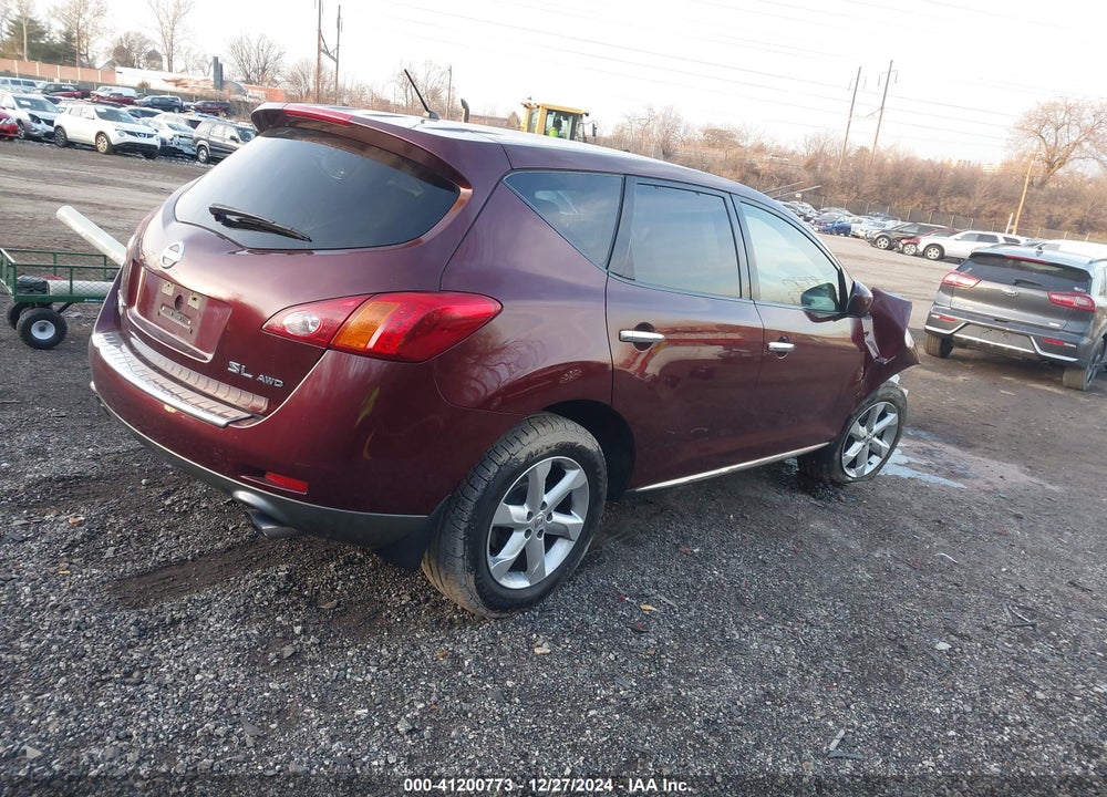 2009 NISSAN MURANO SL VIN: JN8AZ18W49W122836