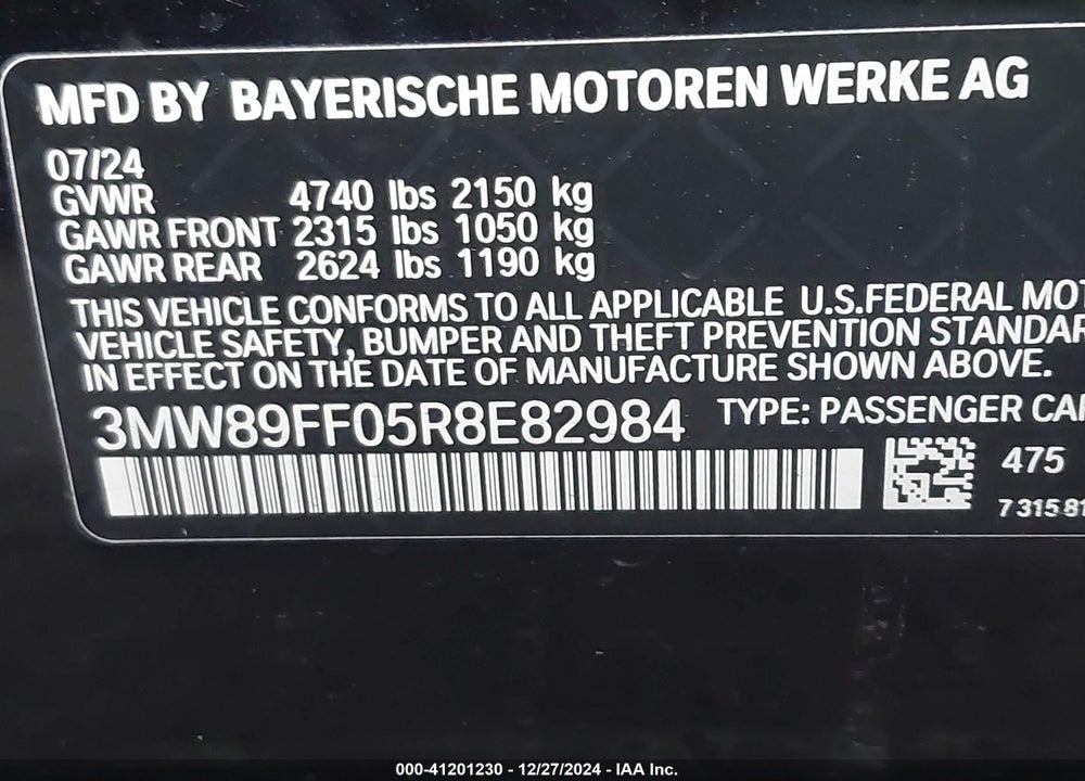 2024 BMW 330XI VIN: 3MW89FF05R8E82984