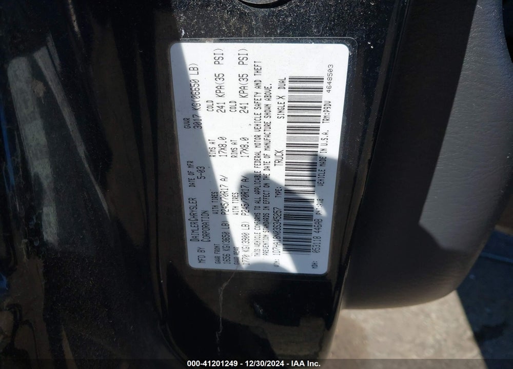 2003 DODGE RAM 1500 ST/SLT VIN: 1D7HA18N03S345257