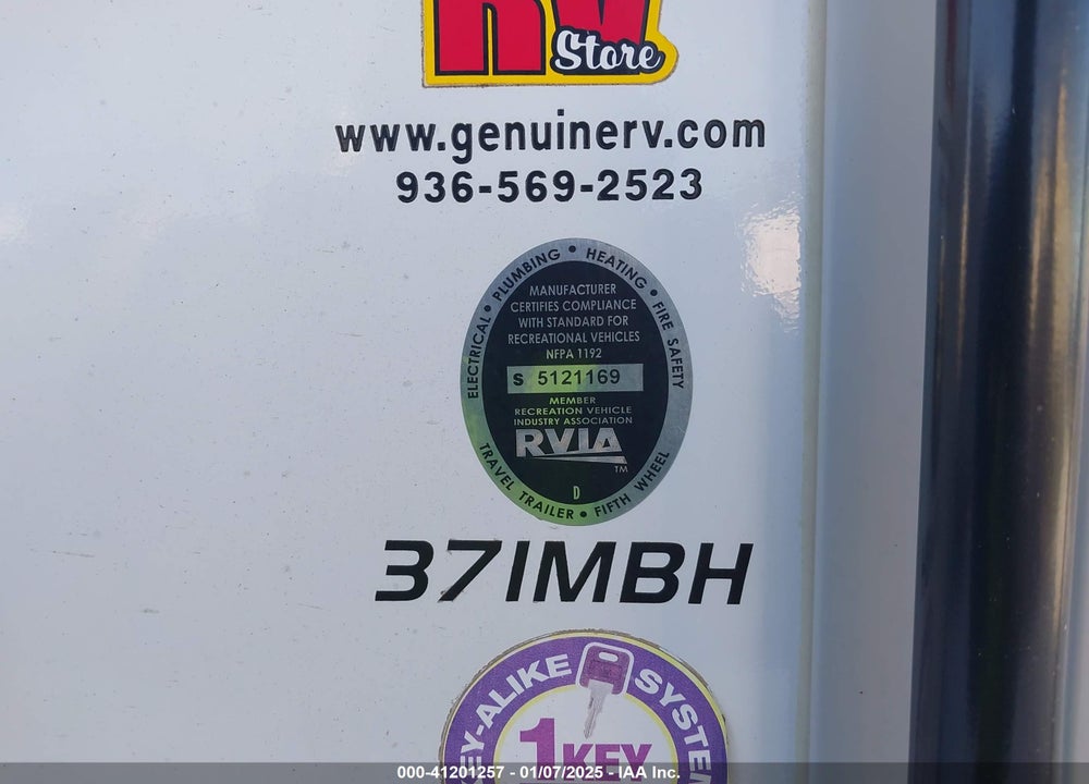 2019 OPEN RANGE 5TH WHEEL TRAVEL TRAILER VIN: 58TCH0BV0K3BD3111