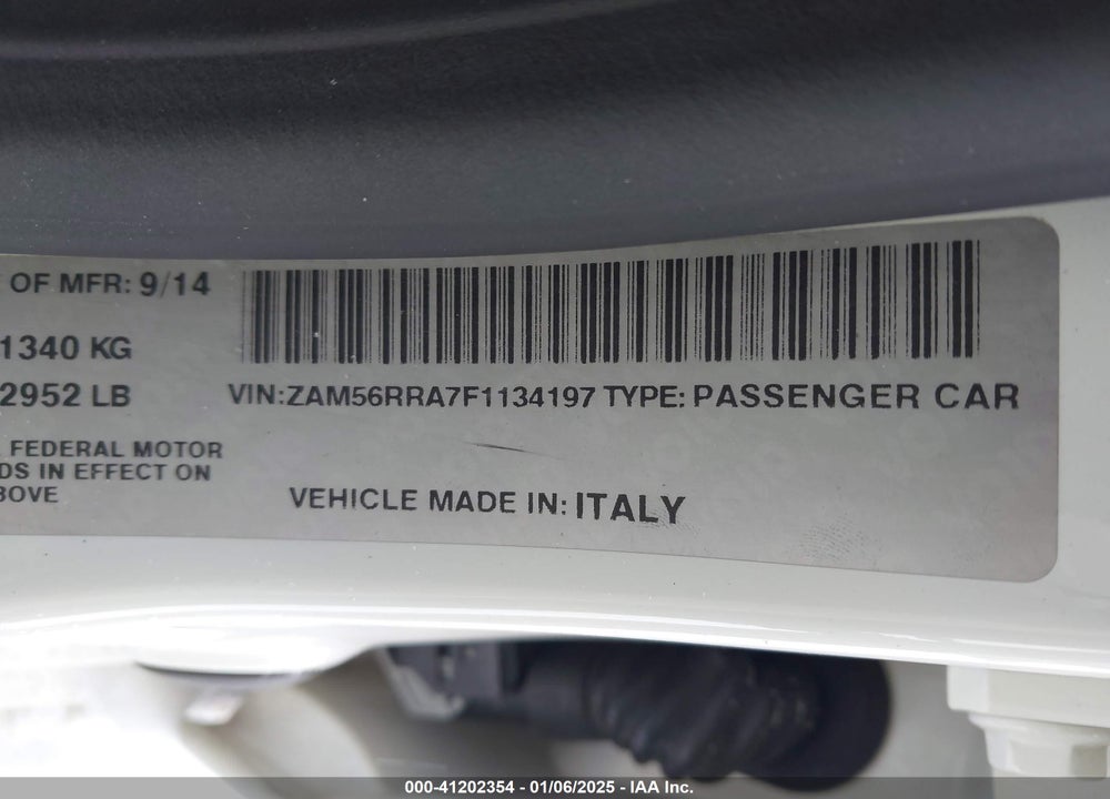 2015 MASERATI QUATTROPORTE S Q4 VIN: ZAM56RRA7F1134197