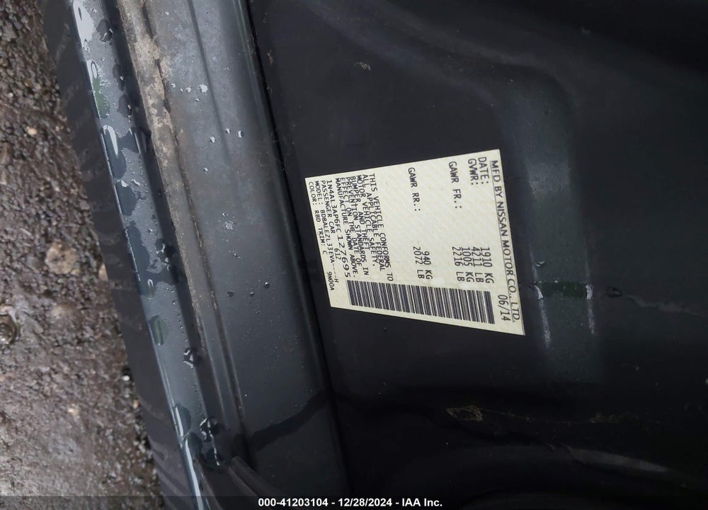 2015 NISSAN ALTIMA VIN: 1N4AL3AP6FC127695