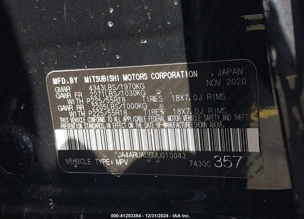 2021 MITSUBISHI OUTLANDER SPORT 2.0 BE AWC/2.0 ES AWC/2.0 LE AWC/2.0 SE AWC VIN: JA4ARUAU6MU010043