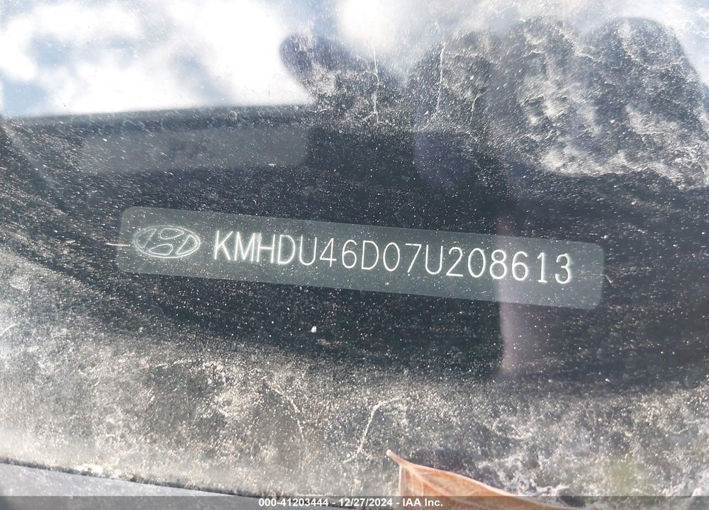 2007 HYUNDAI ELANTRA GLS/LIMITED/SE VIN: KMHDU46D07U208613