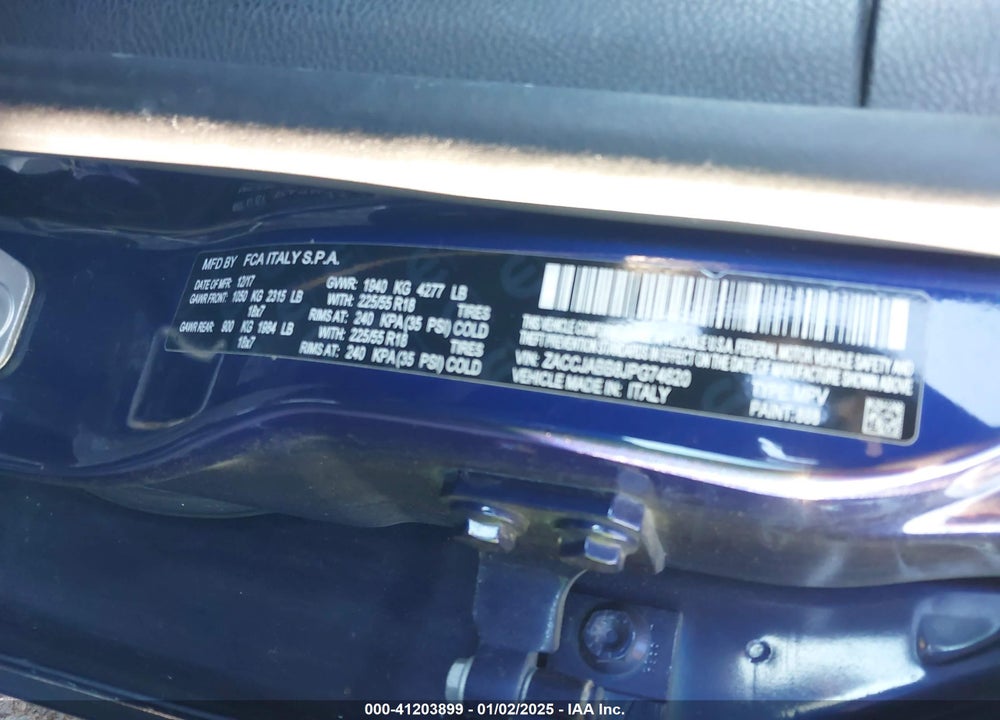 2018 JEEP RENEGADE ALTITUDE FWD VIN: ZACCJABB8JPG74620