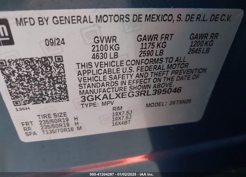 2024 GMC TERRAIN AWD DENALI VIN: 3GKALXEG3RL395046