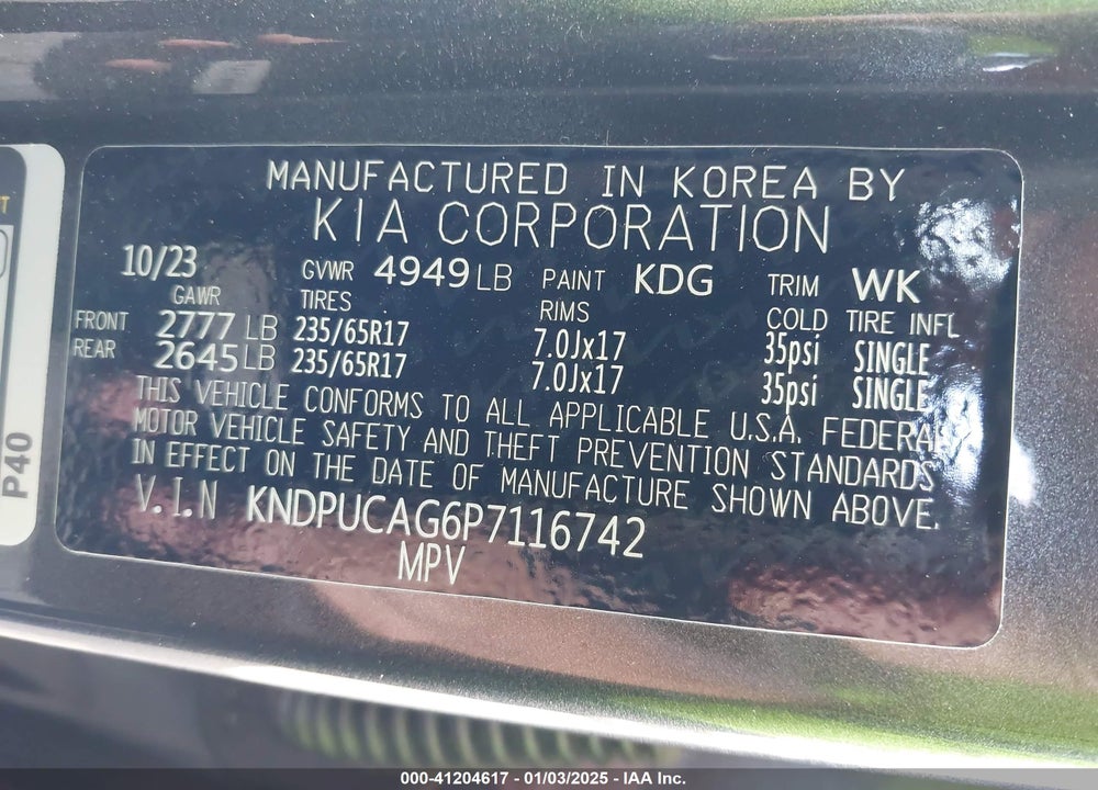 2023 KIA SPORTAGE HYBRID LX VIN: KNDPUCAG6P7116742