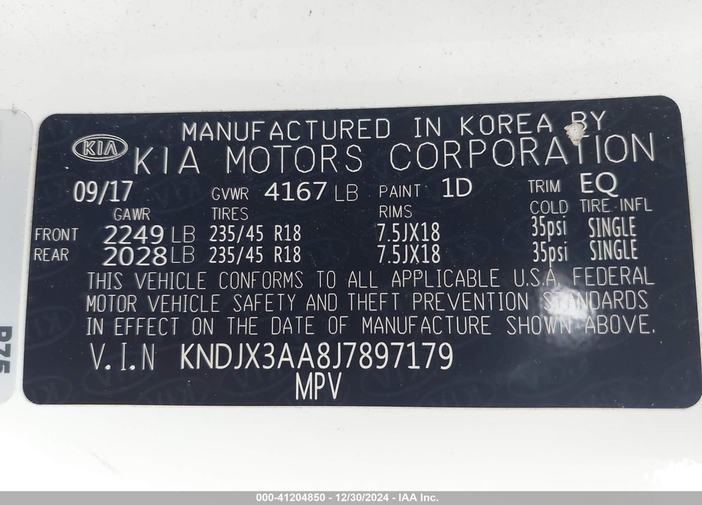2018 KIA SOUL VIN: KNDJX3AA8J7897179