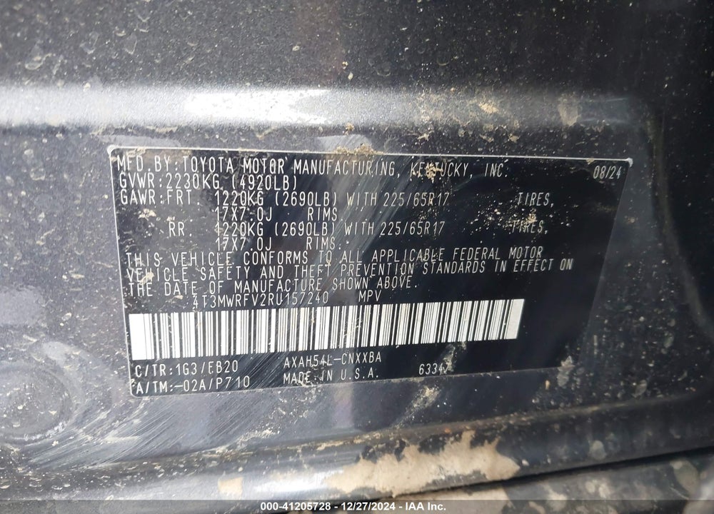 2024 TOYOTA RAV4 HYBRID LE VIN: 4T3MWRFV2RU157240