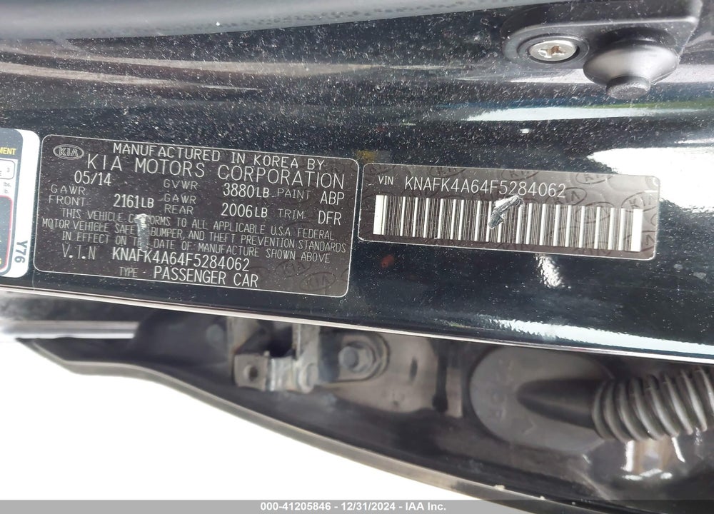 2015 KIA FORTE LX VIN: KNAFK4A64F5284062