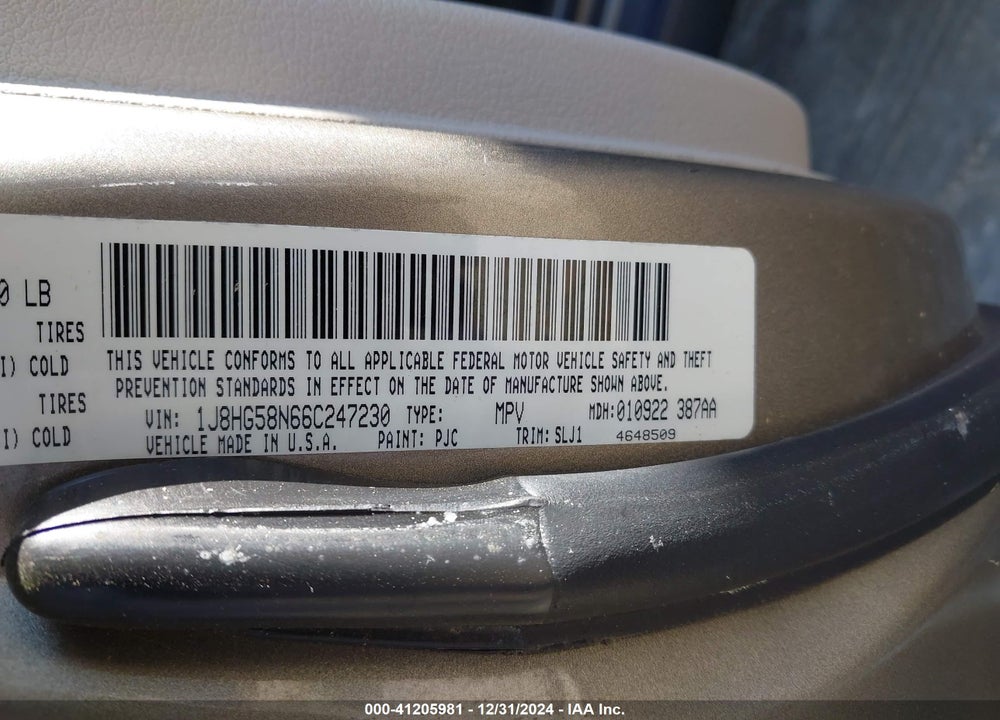2006 JEEP COMMANDER LIMITED VIN: 1J8HG58N66C247230