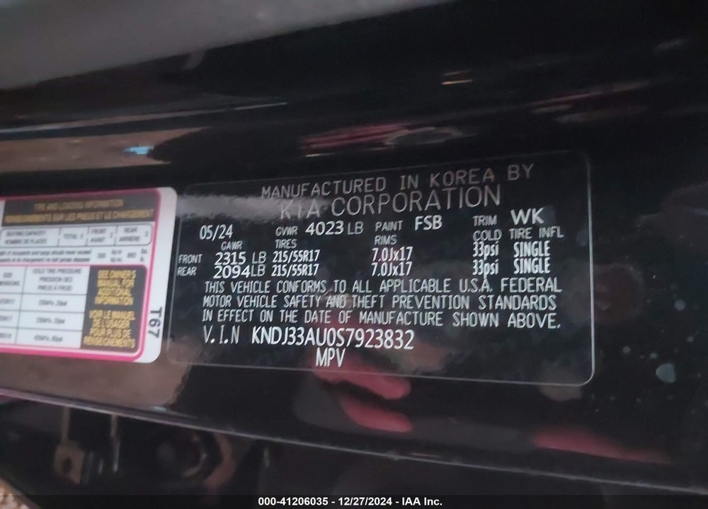 2025 KIA SOUL VIN: KNDJ33AU0S7923832