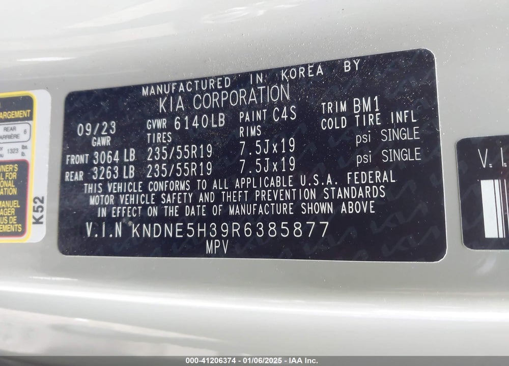 2024 KIA CARNIVAL MPV SX PRESTIGE VIN: KNDNE5H39R6385877