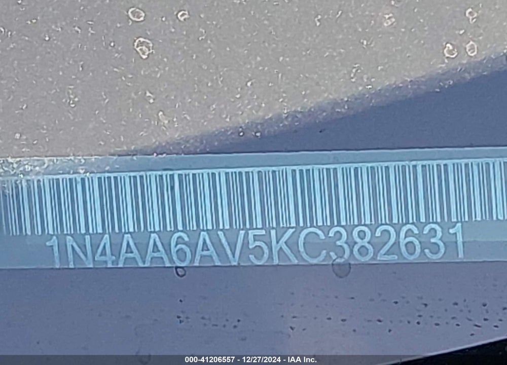 2019 NISSAN MAXIMA VIN: 1N4AA6AV5KC382631