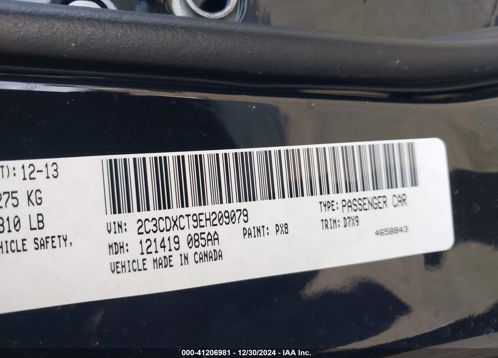 2014 DODGE CHARGER VIN: 2C3CDXCT9EH209079
