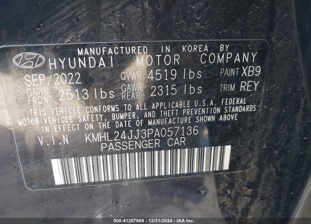 2023 HYUNDAI SONATA HYBRID BLUE VIN: KMHL24JJ3PA057136