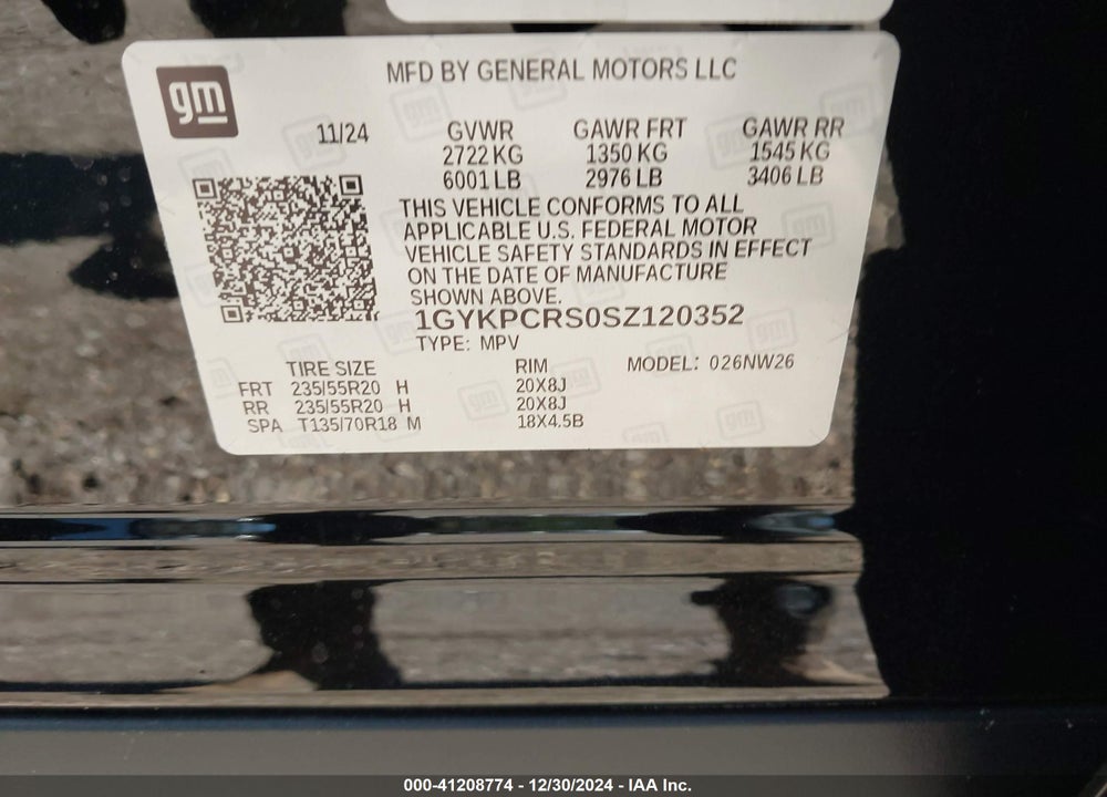 2025 CADILLAC XT6 PREMIUM LUXURY VIN: 1GYKPCRS0SZ120352