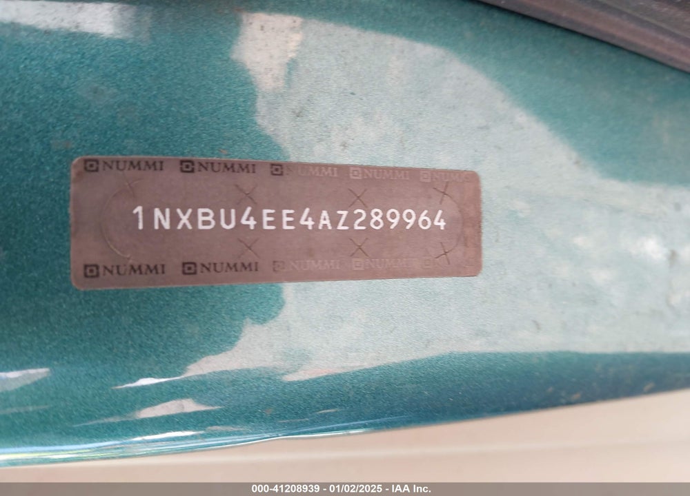 2010 TOYOTA COROLLA S/LE/XLE VIN: 1NXBU4EE4AZ289964