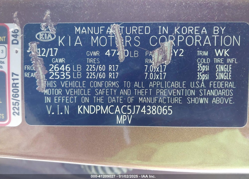 2018 KIA SPORTAGE LX VIN: KNDPMCAC5J7438065